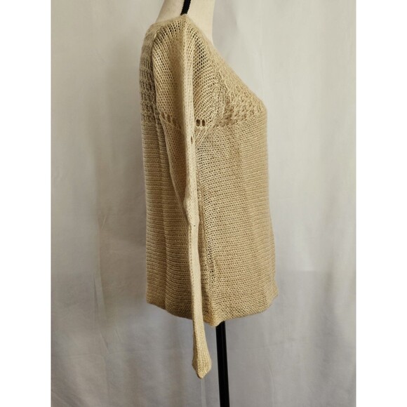 Christine Gerard Textured Knit Sweater Womens Size Medium Beige Long Sleeve - Picture 4 of 7